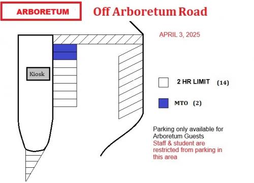 Map of the Small Arboretum Parking Lot