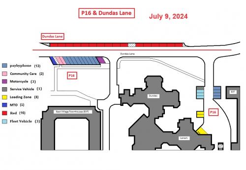 P16 and Dundas Lane Parking Map