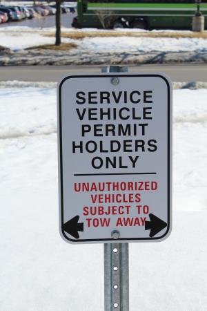 Service Vehicle Parking Sign